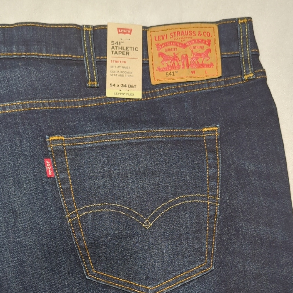 NEW Levi's Flex‎ 541 Athletic Tapered Dark Blue Mens Jeans Size 54